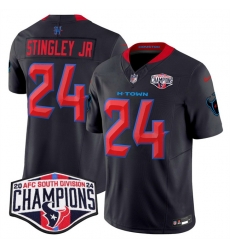 Men Houston Texans 24 Derek Stingley Jr Navy 2nd Alternate F U S E 2024 AFC South Division Champions Vapor Limited Stitched Football Jersey Men Houston Texans 24 Derek Stingley Jr Navy 2nd Alternate F U S E 2024 AFC South Division Champions Vapor Limited Stitched Football Jersey