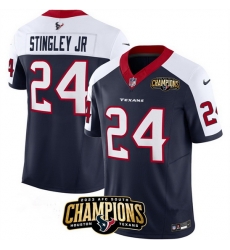 Men Houston Texans 24 Derek Stingley Jr Navy White 2023 F U S E AFC South Champions Patch Limited Stitched Football Jersey Men Houston Texans 24 Derek Stingley Jr Navy White 2023 F U S E AFC South Champions Patch Limited Stitched Football Jersey