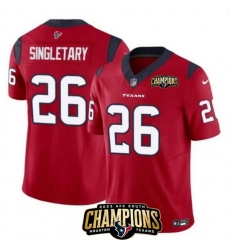 Men Houston Texans 26 Devin Singletary Red 2023 F U S E AFC South Champions Patch Vapor Untouchable Limited Stitched Football Jersey Men Houston Texans 26 Devin Singletary Red 2023 F U S E AFC South Champions Patch Vapor Untouchable Limited Stitched Football Jersey