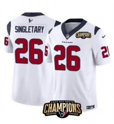 Men Houston Texans 26 Devin Singletary White 2023 F U S E AFC South Champions Patch Vapor Untouchable Limited Stitched Football Jersey Men Houston Texans 26 Devin Singletary White 2023 F U S E AFC South Champions Patch Vapor Untouchable Limited Stitched Football Jersey