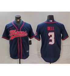 Men Houston Texans 3 Tank Dell Navy With Patch Cool Base Stitched Baseball Jersey Men Houston Texans 3 Tank Dell Navy With Patch Cool Base Stitched Baseball Jersey