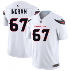 Men Houston Texans 67 Ed Ingram White 2024 Vapor F U S E  Limited Stitched Jersey
