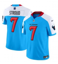 Men Houston Texans 7 C J  Stroud Blue White F U S E  Vapor Limited Stitched Jersey