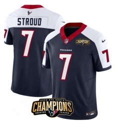 Men Houston Texans 7 C J Stroud Navy White 2023 F U S E AFC South Champions Patch Limited Stitched Football Jersey Men Houston Texans 7 C J Stroud Navy White 2023 F U S E AFC South Champions Patch Limited Stitched Football Jersey