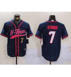 Men Houston Texans 7 C J Stroud Navy With Patch Cool Base Stitched Baseball Jersey 1 Men Houston Texans 7 C J Stroud Navy With Patch Cool Base Stitched Baseball Jersey 1