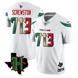 Men Houston Texans 713 Screwston White F U S E  Mexico Vapor Limited Stitched Football Jersey