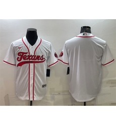 Men Houston Texans Blank White With Patch Cool Base Stitched Baseball Jersey Men Houston Texans Blank White With Patch Cool Base Stitched Baseball Jersey