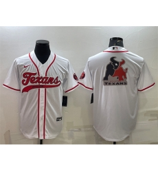 Men Houston Texans White Team Big Logo With Patch Cool Base Stitched Baseball Jersey Men Houston Texans White Team Big Logo With Patch Cool Base Stitched Baseball Jersey