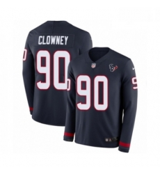 Men Nike Houston Texans 90 Jadeveon Clowney Limited Navy Blue Therma Long Sleeve NFL Jersey Men Nike Houston Texans 90 Jadeveon Clowney Limited Navy Blue Therma Long Sleeve NFL Jersey