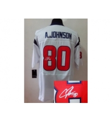 Nike Houston Texans 80 Andre Johnson White Elite Signed NFL Jersey Nike Houston Texans 80 Andre Johnson White Elite Signed NFL Jersey