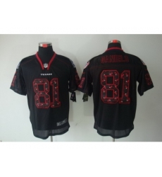 Nike Houston Texans 81 Owen Daniels Black Elite Lights Out Number with Team logo NFL Jersey Nike Houston Texans 81 Owen Daniels Black Elite Lights Out Number with Team logo NFL Jersey