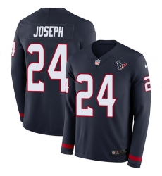 Nike Texans #24 Johnathan Joseph Navy Blue Team Color Men Stitched NFL Limited Therma Long Sleeve Jersey Nike Texans #24 Johnathan Joseph Navy Blue Team Color Men Stitched NFL Limited Therma Long Sleeve Jersey