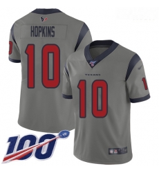 Texans 10 DeAndre Hopkins Gray Men Stitched Football Limited Inverted Legend 100th Season Jersey Texans 10 DeAndre Hopkins Gray Men Stitched Football Limited Inverted Legend 100th Season Jersey