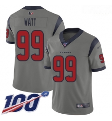 Texans 99 J J Watt Gray Men Stitched Football Limited Inverted Legend 100th Season Jersey Texans 99 J J Watt Gray Men Stitched Football Limited Inverted Legend 100th Season Jersey