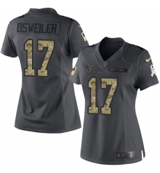 Nike Texans #17 Brock Osweiler Black Womens Stitched NFL Limited 2016 Salute to Service Jersey Nike Texans #17 Brock Osweiler Black Womens Stitched NFL Limited 2016 Salute to Service Jersey