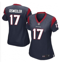 Nike Texans #17 Brock Osweiler Navy Blue Team Color Womens Stitched NFL Elite Jersey Nike Texans #17 Brock Osweiler Navy Blue Team Color Womens Stitched NFL Elite Jersey