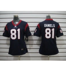 Nike Women Houston Texans #81 Daniels Blue Jerseys Nike Women Houston Texans #81 Daniels Blue Jerseys