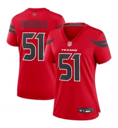 Women Houston Texans 51 Will Anderson Jr Red 2024 Alternate Stitched Jersey Women Houston Texans 51 Will Anderson Jr Red 2024 Alternate Stitched Jersey