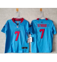 Women Houston Texans 7 C J  Stroud Blue 2024 F U S E Vapor Stitched Jersey  