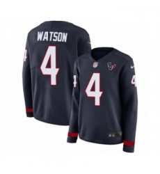 Womens Nike Houston Texans 4 Deshaun Watson Limited Navy Blue Therma Long Sleeve NFL Jersey Womens Nike Houston Texans 4 Deshaun Watson Limited Navy Blue Therma Long Sleeve NFL Jersey