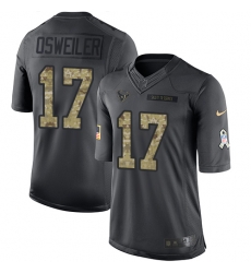 Nike Texans #17 Brock Osweiler Black Youth Stitched NFL Limited 2016 Salute to Service Jersey Nike Texans #17 Brock Osweiler Black Youth Stitched NFL Limited 2016 Salute to Service Jersey