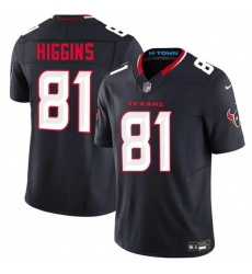 Youth Houston Texans 81 Jayden Higgins Navy 2025 Draft Vapor F U S E  Limited Stitched Jersey