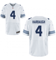 Men Colts 4 Harbaugh white jersey Men Colts 4 Harbaugh white jersey