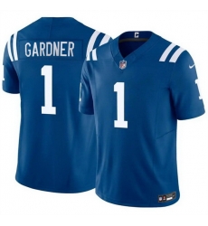 Men Indianapolis Colts 1 Sauce Gardner Blue 2025 F U S E  Vapor Limited Stitched Football Jersey