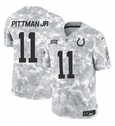 Men Indianapolis Colts 11 Michael Pittman Jr 2024 F U S E Arctic Camo Salute To Service Limited Stitched Football Jersey Men Indianapolis Colts 11 Michael Pittman Jr 2024 F U S E Arctic Camo Salute To Service Limited Stitched Football Jersey