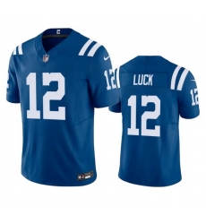 Men Indianapolis Colts 12 Andrew Luck Blue 2023 F U S E Vapor Untouchable Stitched Football Jersey Men Indianapolis Colts 12 Andrew Luck Blue 2023 F U S E Vapor Untouchable Stitched Football Jersey