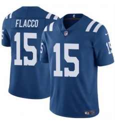 Men Indianapolis Colts 15 Joe Flacco Blue Vapor Limited Stitched Football Jersey Men Indianapolis Colts 15 Joe Flacco Blue Vapor Limited Stitched Football Jersey
