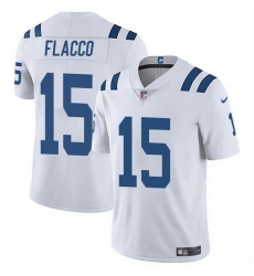 Men Indianapolis Colts 15 Joe Flacco White Vapor Limited Stitched Football Jersey Men Indianapolis Colts 15 Joe Flacco White Vapor Limited Stitched Football Jersey