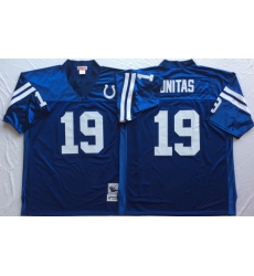 Men Indianapolis Colts 19 Johnny Unitas Blue M&N Throwback Jersey Men Indianapolis Colts 19 Johnny Unitas Blue M&N Throwback Jersey