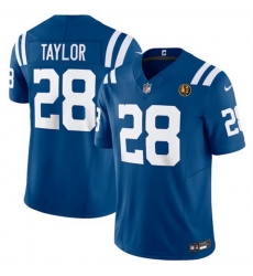 Men Indianapolis Colts 28 Jonathan Taylor Blue 2023 F U S E With John Madden Patch Vapor Limited Stitched Football Jersey Men Indianapolis Colts 28 Jonathan Taylor Blue 2023 F U S E With John Madden Patch Vapor Limited Stitched Football Jersey
