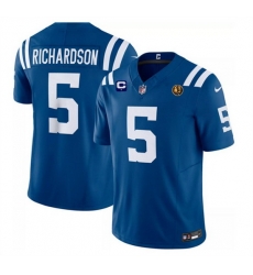 Men Indianapolis Colts 5 Anthony Richardson Blue 2023 F U S E 1 Star C Patch And With John Madden Patch Vapor Limited Stitched Football Jersey Men Indianapolis Colts 5 Anthony Richardson Blue 2023 F U S E 1 Star C Patch And With John Madden Patch Vapor Limited Stitched Football Jersey
