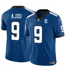 Men Indianapolis Colts 9 Ajou Ajou Blue 2025 F U S E  Throwback Vapor Limited Stitched Football Jersey
