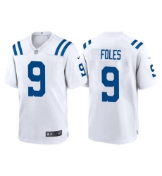 Men Indianapolis Colts 9 Nick Foles White Stitched Game Jersey Men Indianapolis Colts 9 Nick Foles White Stitched Game Jersey