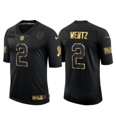 Men Indianapolis Colts Carson Wentz 2 White Vapor 2020 salute to service black golden Limited Jersey Men Indianapolis Colts Carson Wentz 2 White Vapor 2020 salute to service black golden Limited Jersey