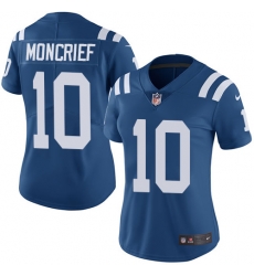Nike Colts #10 Donte Moncrief Royal Blue Team Color Womens Stitched NFL Vapor Untouchable Limited Jersey Nike Colts #10 Donte Moncrief Royal Blue Team Color Womens Stitched NFL Vapor Untouchable Limited Jersey