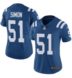 Nike Colts #51 John Simon Royal Blue Team Color Womens Stitched NFL Vapor Untouchable Limited Jersey Nike Colts #51 John Simon Royal Blue Team Color Womens Stitched NFL Vapor Untouchable Limited Jersey