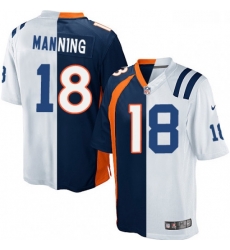 Youth Nike Indianapolis Colts 18 Peyton Manning Elite WhiteNavy Blue Split Fashion NFL Jersey Youth Nike Indianapolis Colts 18 Peyton Manning Elite WhiteNavy Blue Split Fashion NFL Jersey