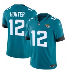 Men Jacksonville Jaguars 12 Travis Hunter Teal 2025 Draft F U S E  Vapor Limited Stitched Football Jersey