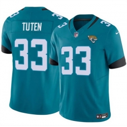 Men Jacksonville Jaguars 33 Bhayshul Tuten Teal 2024 F U S E  Prowler Throwback Vapor Limited Stitched Football Jersey