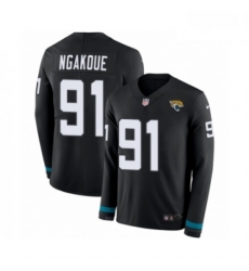 Men Nike Jacksonville Jaguars 91 Yannick Ngakoue Limited Black Therma Long Sleeve NFL Jersey Men Nike Jacksonville Jaguars 91 Yannick Ngakoue Limited Black Therma Long Sleeve NFL Jersey