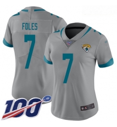Jaguars #7 Nick Foles Silver Women Stitched Football Limited Inverted Legend 100th Season Jersey Jaguars #7 Nick Foles Silver Women Stitched Football Limited Inverted Legend 100th Season Jersey