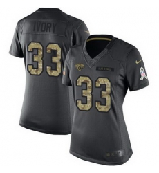 Nike Jaguars #33 Chris Ivory Black Womens Stitched NFL Limited 2016 Salute to Service Jersey Nike Jaguars #33 Chris Ivory Black Womens Stitched NFL Limited 2016 Salute to Service Jersey