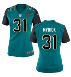 Women Jacksonville Jaguars #31 Jalen Myrick Teal Jersey Women Jacksonville Jaguars #31 Jalen Myrick Teal Jersey