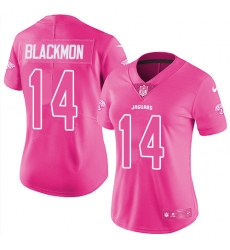 Womens Nike Jaguars #14 Justin Blackmon Pink Stitched NFL Limited Rush Fashion Jersey Womens Nike Jaguars #14 Justin Blackmon Pink Stitched NFL Limited Rush Fashion Jersey