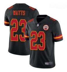 Chiefs 23 Armani Watts Black Men Stitched Football Limited Rush Jersey Chiefs 23 Armani Watts Black Men Stitched Football Limited Rush Jersey