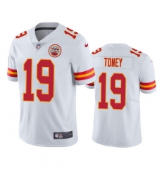 Men Kansas City Chiefs 19 Kadarius Toney White Vapor Untouchable Limited Stitched Football Jersey Men Kansas City Chiefs 19 Kadarius Toney White Vapor Untouchable Limited Stitched Football Jersey